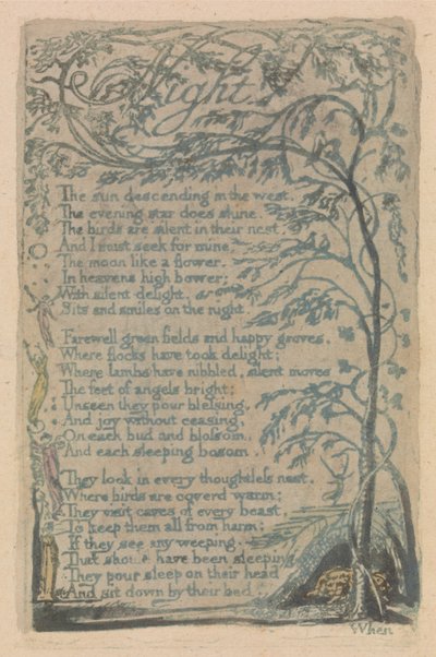 Songs of Innocence and of Experience, Plate 30, Night (Bentley 20) by William Blake